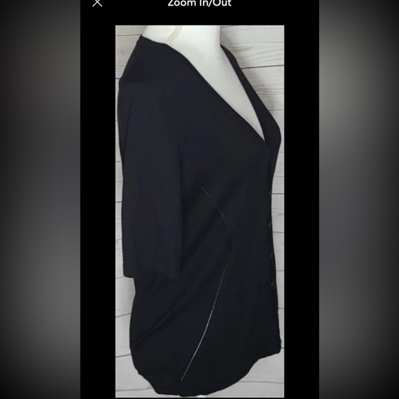 Talbots NEW Black V Neck Button Front Short Sleeve Cardigan… - Picture 1 of 5